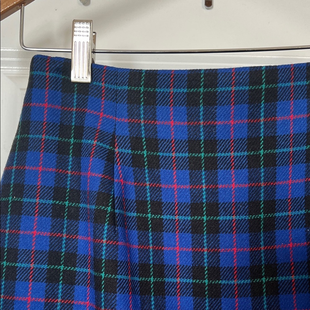 Vintage Talbots Navy and Black Checkered Pencil Skirt - Picture 2 of 11